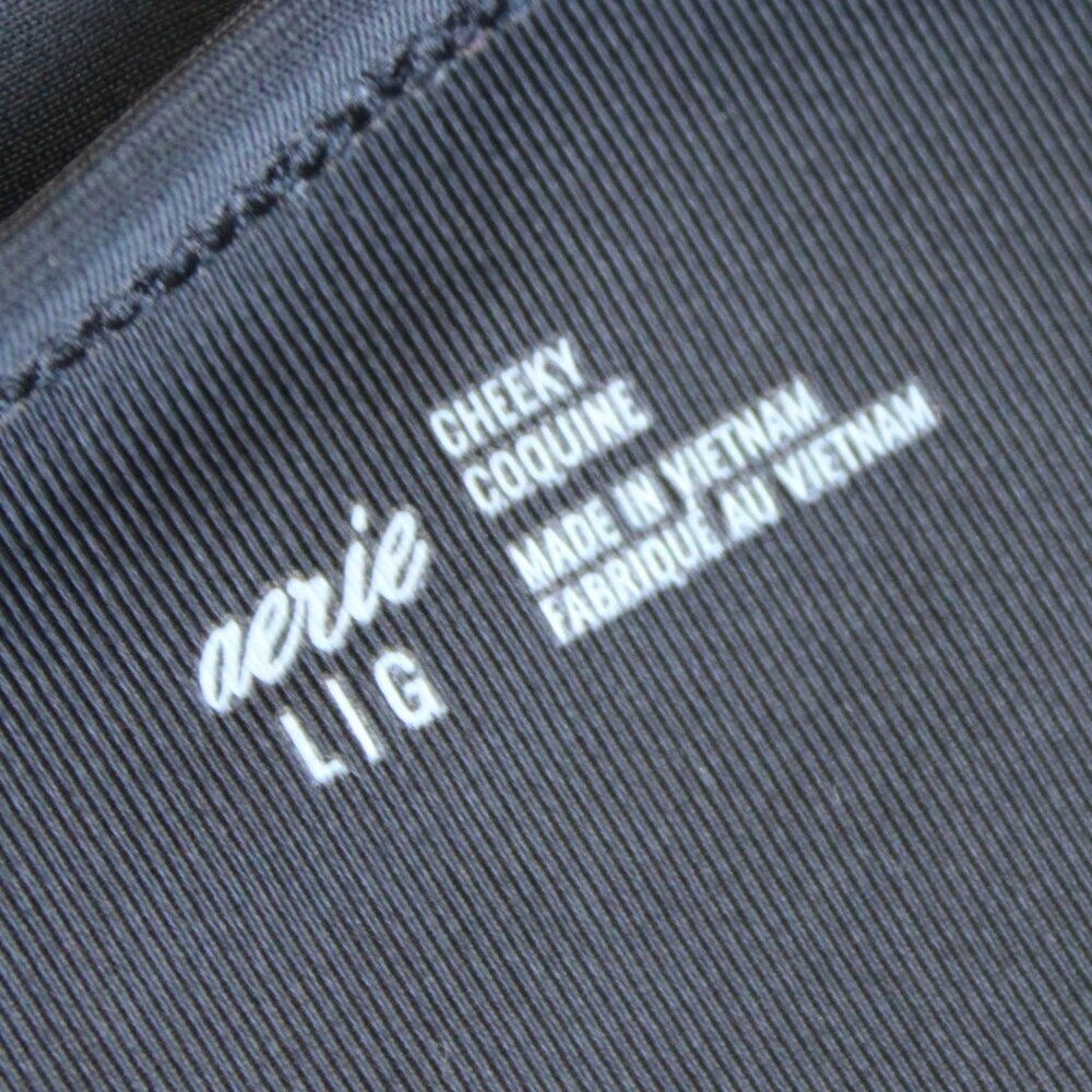 Aerie The OG Cheeky Swim Bikini Bottoms in True Black Size Large - Picture 4 of 9